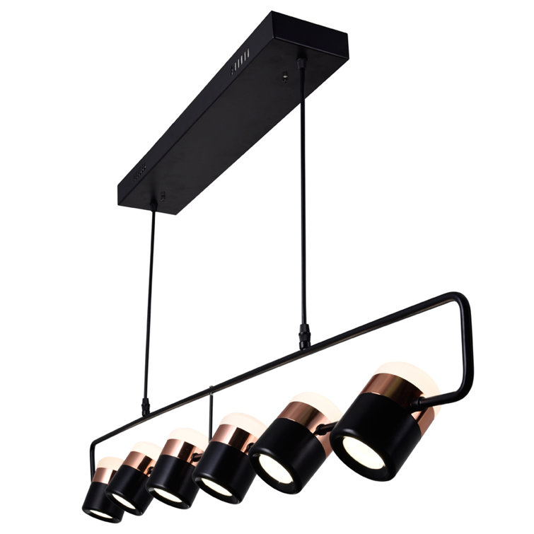 Kudrete 6 - Light Black LED Pool Table Lights Pendant